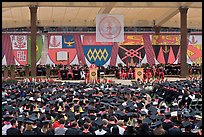 University President addresses graduates during commencement. Stanford University, California, USA