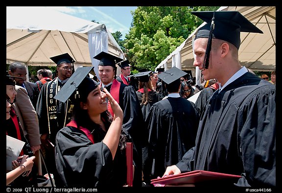 Students after graduation ceremony. Stanford University, California, USA