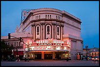 Grand Lake theater at dusk. Oakland, California, USA (color)