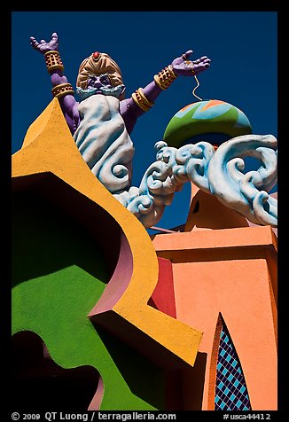 Multicolored architectural details, Fairyland. Oakland, California, USA