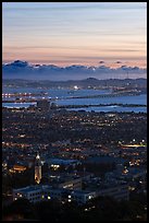 University of California and San Francisco Bay at sunset. Berkeley, California, USA