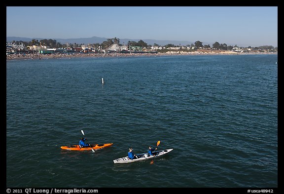 Sea kayakers. Santa Cruz, California, USA (color)