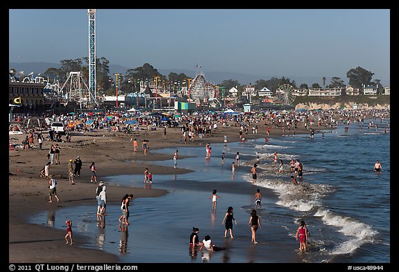 Beach on summer day. Santa Cruz, California, USA