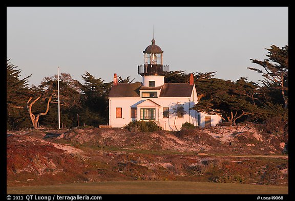 Point Pinos Lighthouse, late afternoon. Pacific Grove, California, USA (color)