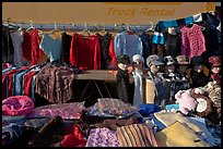 Apparel for sale, San Jose Flee Market. San Jose, California, USA