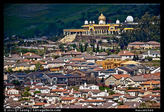 Residences and Sikh temple. San Jose, California, USA