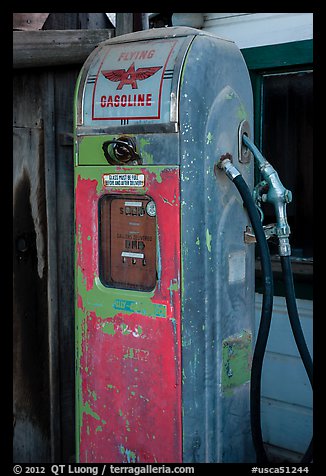 Old gas pump, China Camp State Park. San Pablo Bay, California, USA (color)