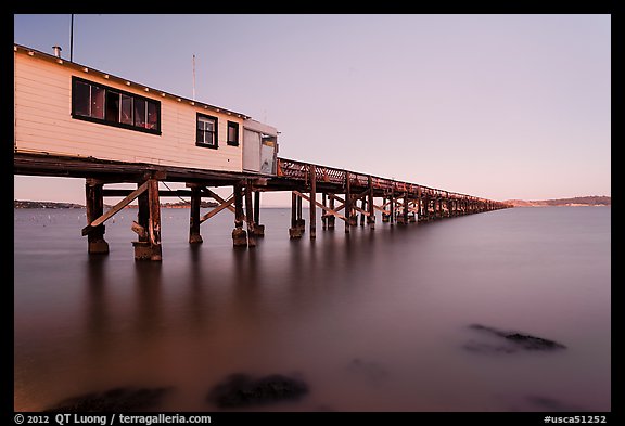 Long pier at sunset, San Pablo Bay. San Pablo Bay, California, USA
