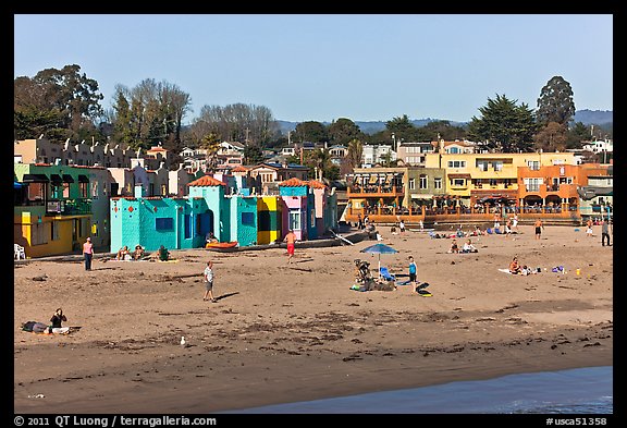 Capitola beach and village. Capitola, California, USA (color)