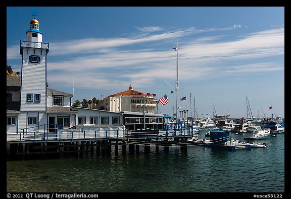 Yacht club and casino, Avalon, Catalina Island. California, USA (color)