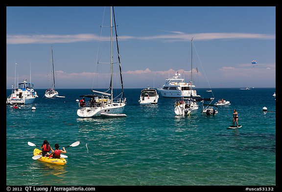 Recreational activities on water, Avalon, Santa Catalina Island. California, USA (color)