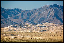 Distant view of Kelso Sand Dunes and Granite Mountains. Mojave National Preserve, California, USA ( color)
