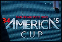 America's cup logo. San Francisco, California, USA (color)