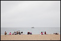 Overcast day at Cabrillo Beach, San Pedro. Los Angeles, California, USA ( color)