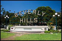 Berverly Hills sign in park. Beverly Hills, Los Angeles, California, USA ( color)