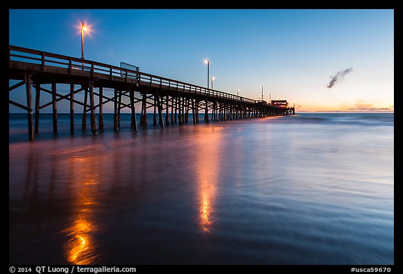 Newport Pier at sunset. Newport Beach, Orange County, California, USA (color)