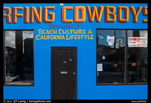 Surfing Cowboys storefront. Venice, Los Angeles, California, USA (color)