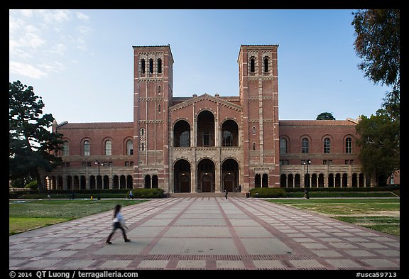 Royce Hall, UCLA landmark, Westwood. Los Angeles, California, USA (color)
