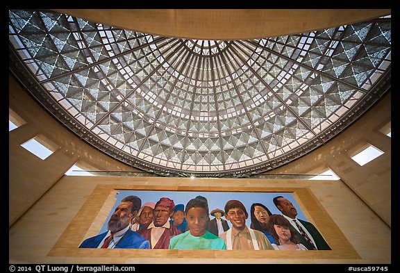 City of Dreams by Richard Wyatt and Dome, Union station. Los Angeles, California, USA (color)