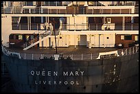 RMS Queen Mary stern. Long Beach, Los Angeles, California, USA ( color)