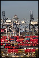 Shipping containers and cranes. Long Beach, Los Angeles, California, USA ( color)