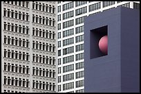 Sculpture detail and facades, Pershing Square. Los Angeles, California, USA ( color)