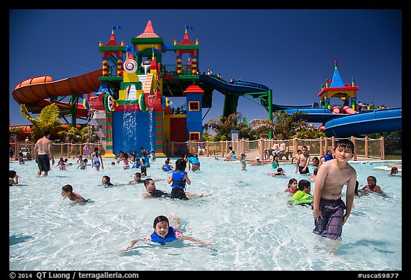 Waterpark and slides, Legoland, Carlsbad. California, USA (color)