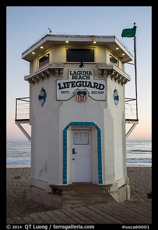 Lifeguard tower. Laguna Beach, Orange County, California, USA (color)