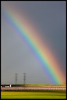 Rainbow above agricultural lands. California, USA ( color)