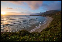 Sun setting, Sand Dollar Beach. Big Sur, California, USA ( color)