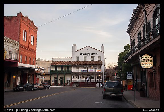 Main street, Jackson. California, USA (color)