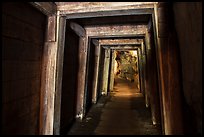 Gallery with wooden support beams, Gold Bug Mine, Placerville. California, USA ( color)