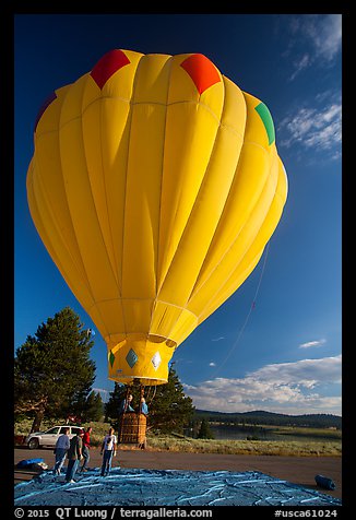 Just launched hot air balloon, Tahoe National Forest. California, USA (color)
