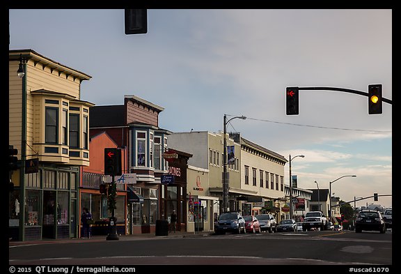 Main Street. Fort Bragg, California, USA (color)