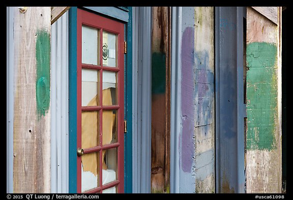 Doors and painted walls, Petaluma Mill. Petaluma, California, USA (color)