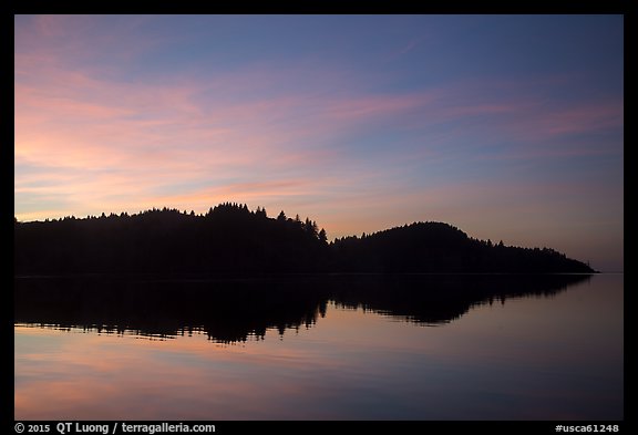 Sunset reflection in Stone Lagoon, Humboldt Lagoons State Park. California, USA (color)