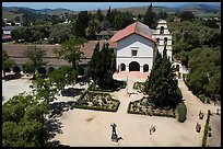 Aerial view of Mission San Juan Bautista. San Juan Bautista, California, USA ( color)