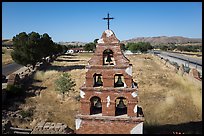 Aerial view of Mission San Miguel bell tower. California, USA ( color)