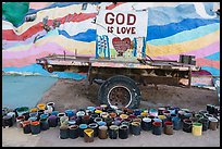 Paint and God is Love sign, Salvation Mountain. Nyland, California, USA ( color)