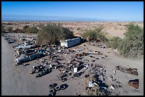 Aerial view of Slab City dwelling. Nyland, California, USA ( color)