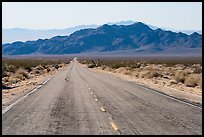 Road and mountains. Mojave Trails National Monument, California, USA ( color)