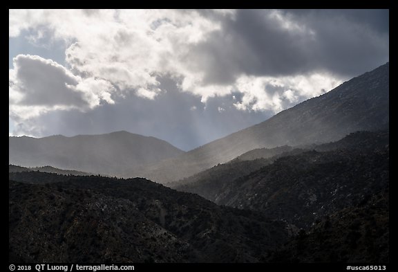 Showers and clouds over Santa Rosa Mountains. Santa Rosa and San Jacinto Mountains National Monument, California, USA (color)