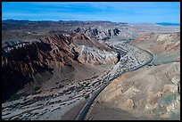Aerial view of Afton Canyon. Mojave Trails National Monument, California, USA ( color)