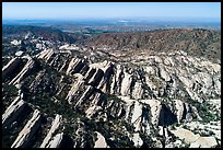 Aerial view of Devils Punchbowl tilted sandstone formation. San Gabriel Mountains National Monument, California, USA ( color)