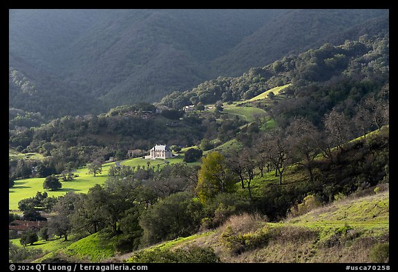 Shannon Valley and manor, Santa Rosa Open Space. San Jose, California, USA (color)