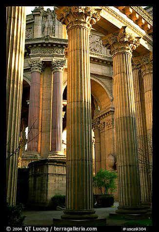 Columns of the Palace of Fine arts. San Francisco, California, USA (color)