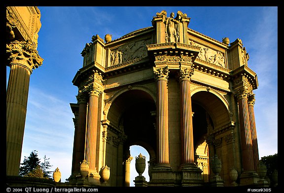 Rotunda of the Palace of Fine arts, late afternoon. San Francisco, California, USA (color)