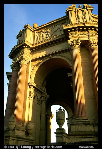Rotunda of the Palace of Fine arts, late afternoon. San Francisco, California, USA (color)