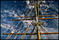 Masts of the Balclutha, Maritime Museum. San Francisco, California, USA (color)