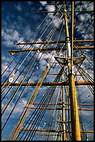 Masts of the Balclutha, Maritime Museum. San Francisco, California, USA ( color)
